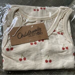 Childhoods Clothing Cherries on Natural Ringer Tank 10/11